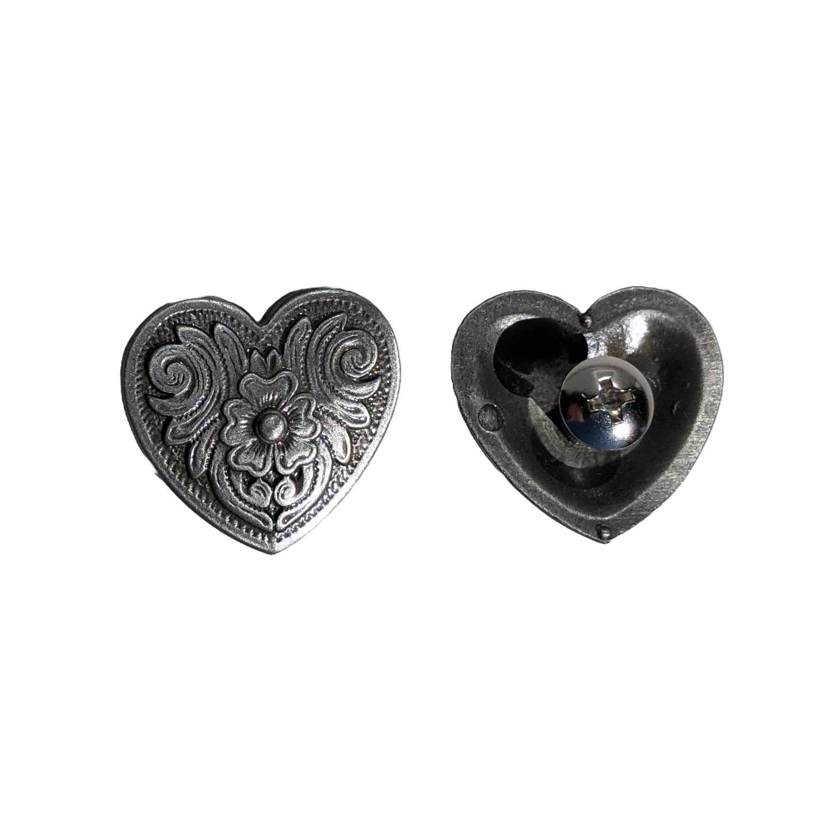 Concho - Diablo Heart Screwback Conchos - (10 pack)