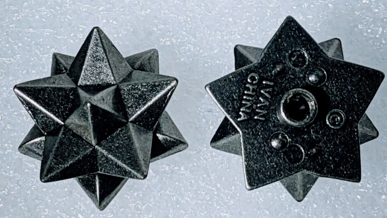 Concho - Conchos con cierre de rosca en forma de estrella tridimensional (paquete de 2)