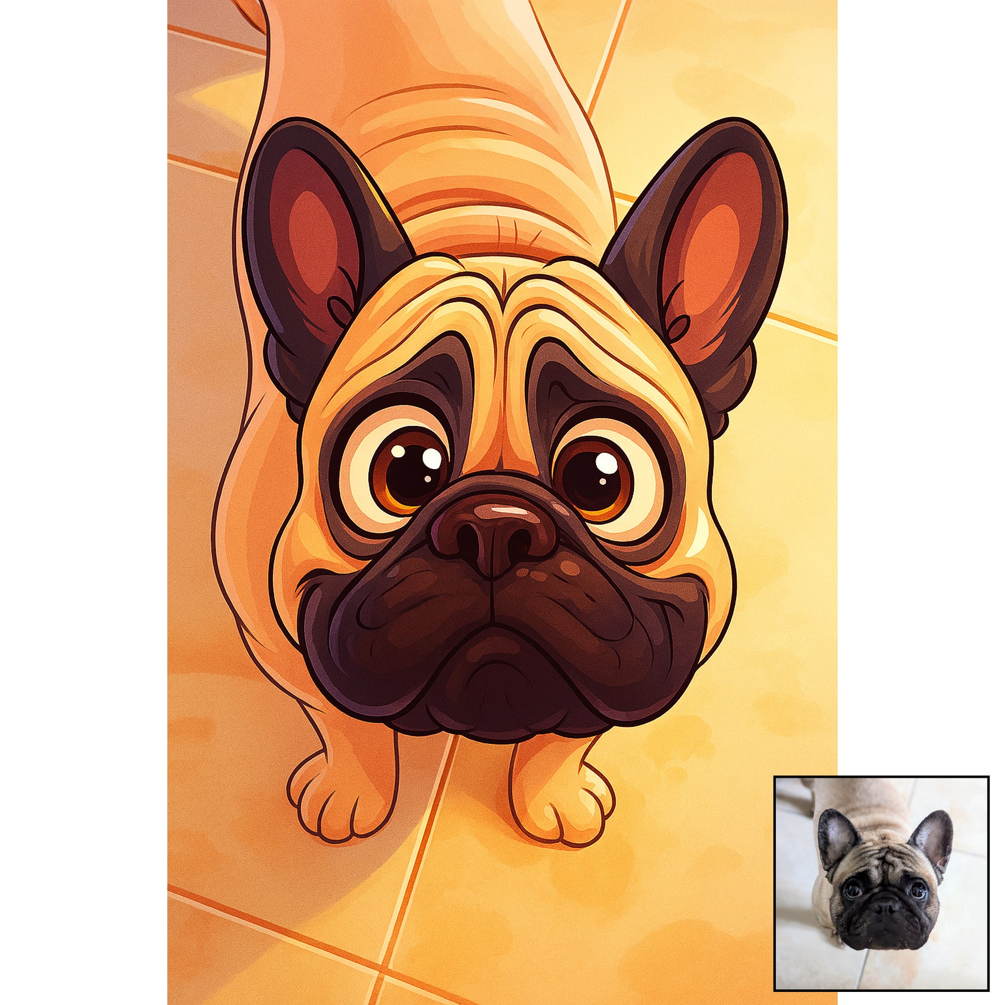 Custom Funny Dog Cartoon Caricature – Digital Pet Portrait with Bold Colors & Humor