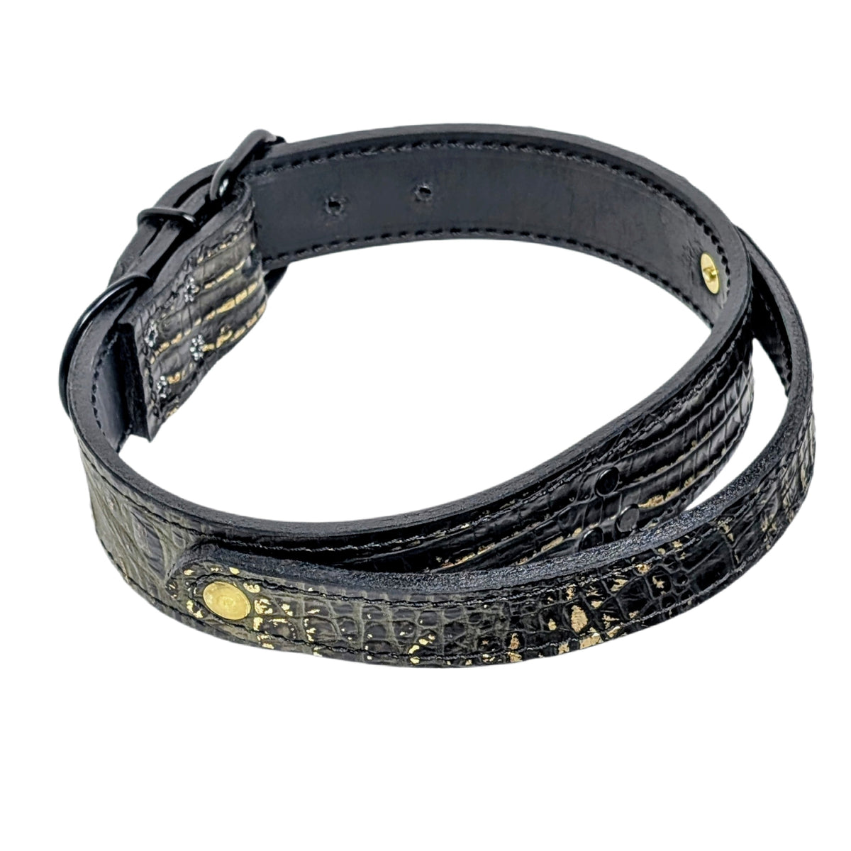 AGT15 - Custom Made 1.5" Wide Italian Leather Agitation Collar with Matching Handle