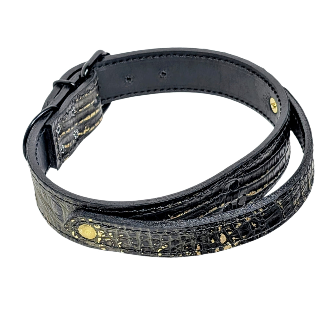 AGT15 - Custom Made 1.5" Wide Italian Leather Agitation Collar with Matching Handle