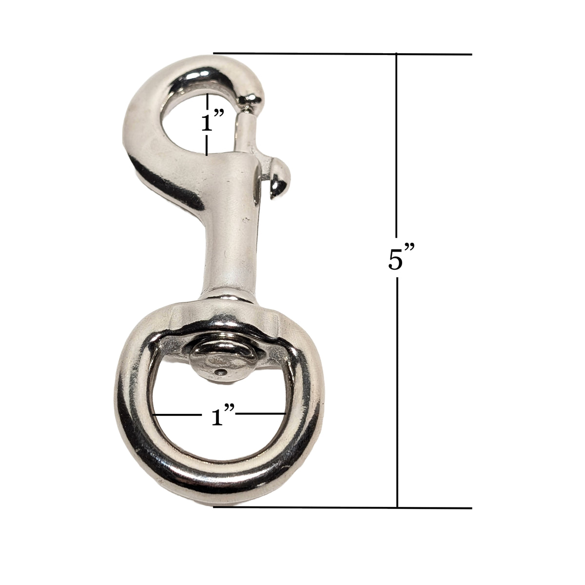 Nickel/Brass Plated 5" Iron Swivel Snaps - 2 Pack (1-1/16" ID)