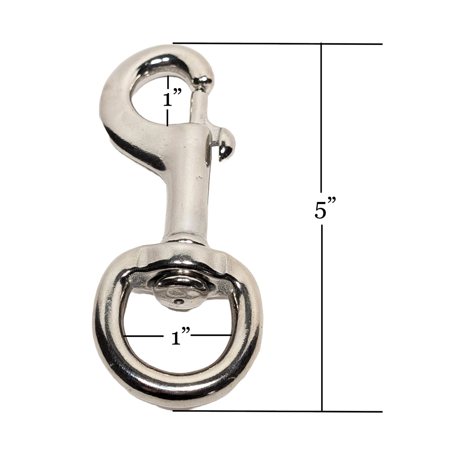 Nickel/Brass Plated 5" Iron Swivel Snaps - 2 Pack (1-1/16" ID)