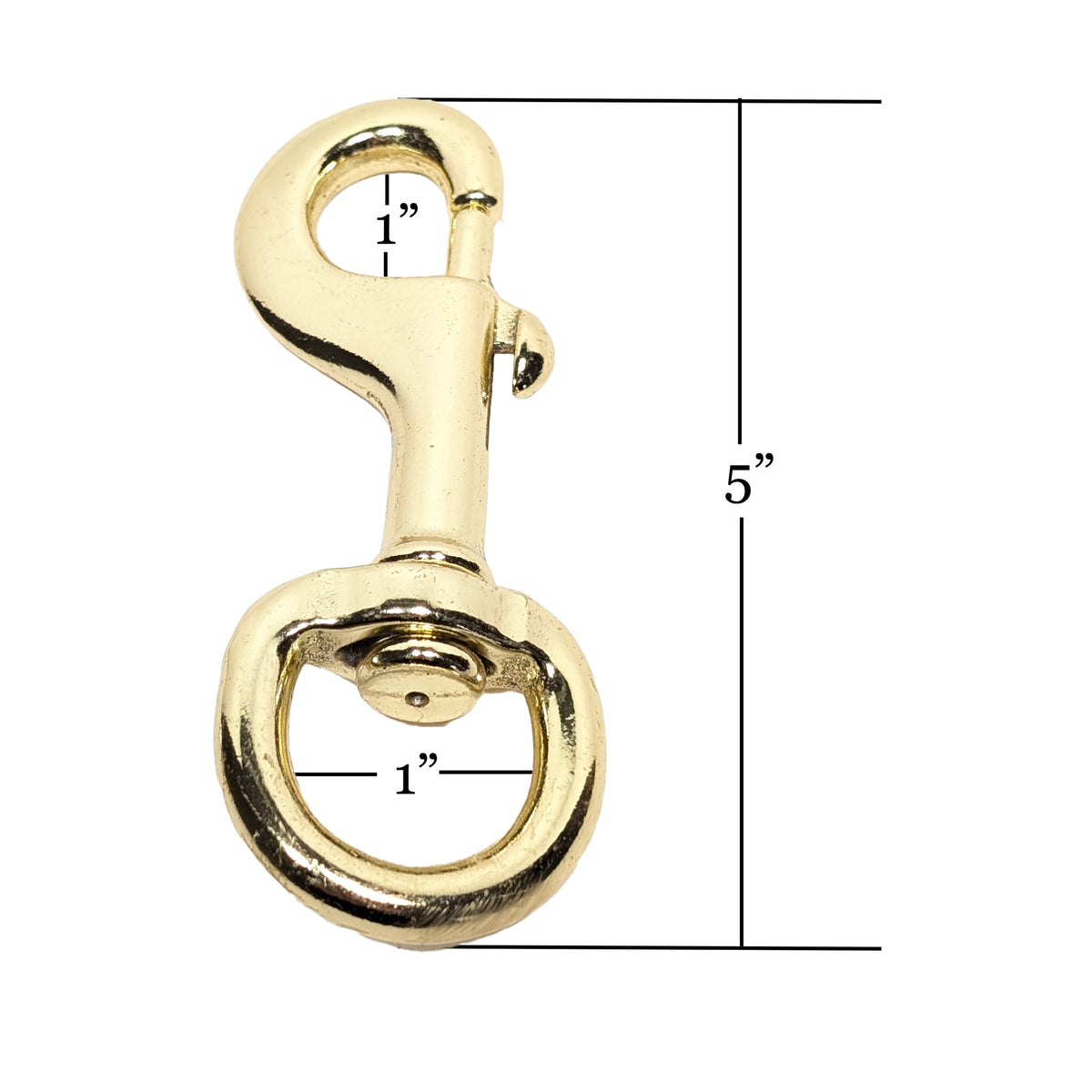 Nickel/Brass Plated 5" Iron Swivel Snaps - 2 Pack (1-1/16" ID)