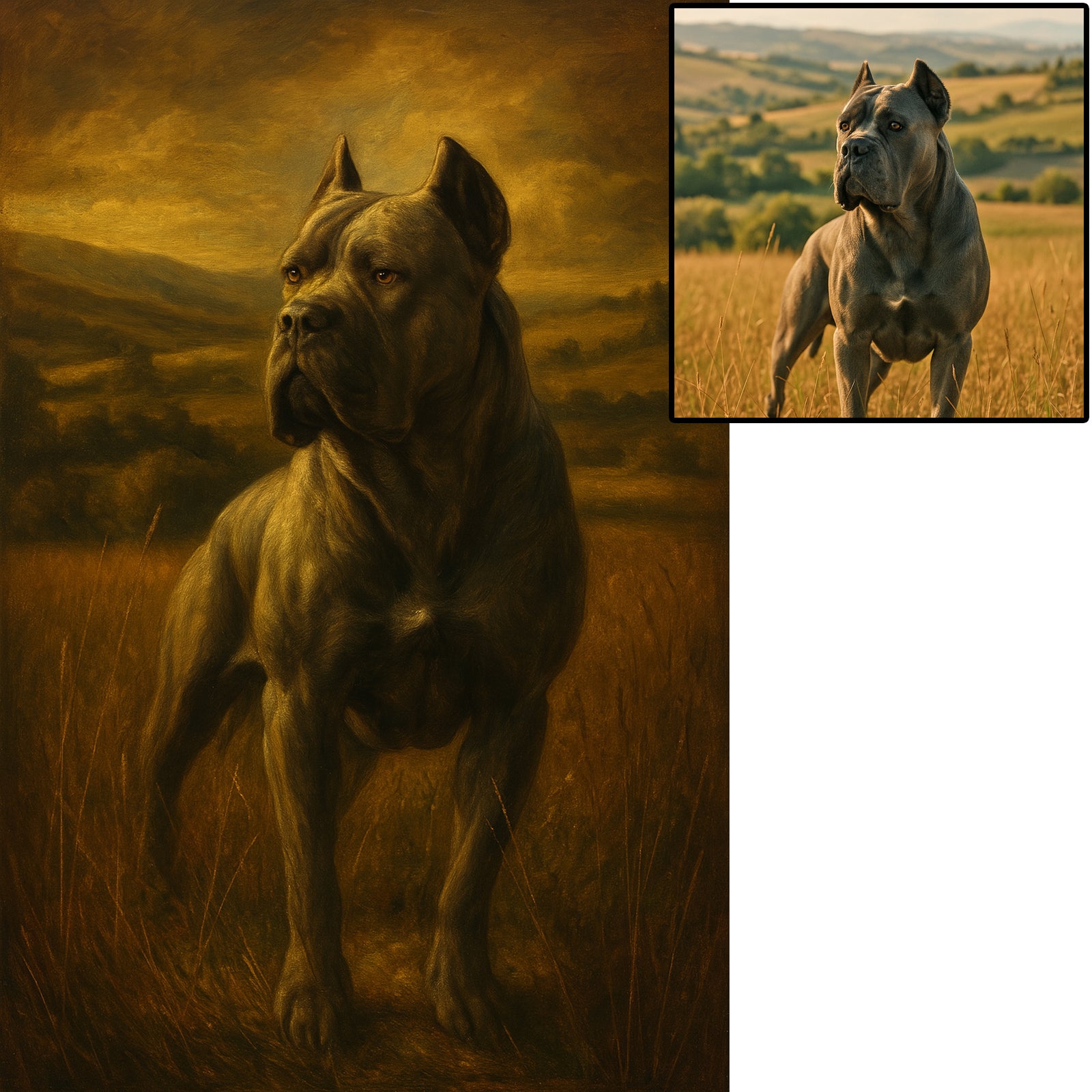 Custom Renaissance Oil Painting style Portrait from Photo – Dog, Couple, Pet