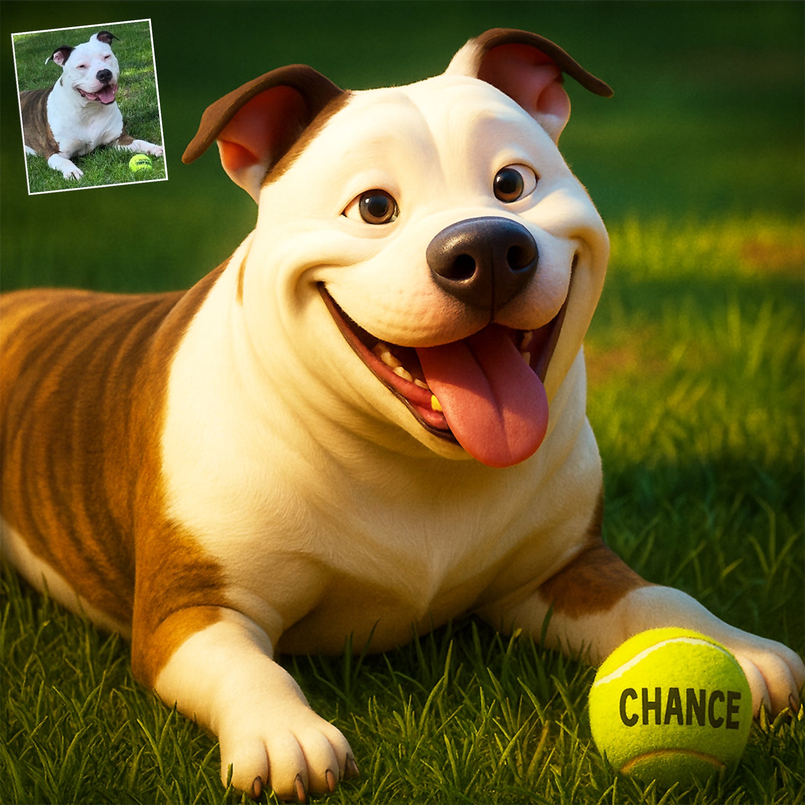 3D Cartoon My Dog – Custom Pet Portrait Design