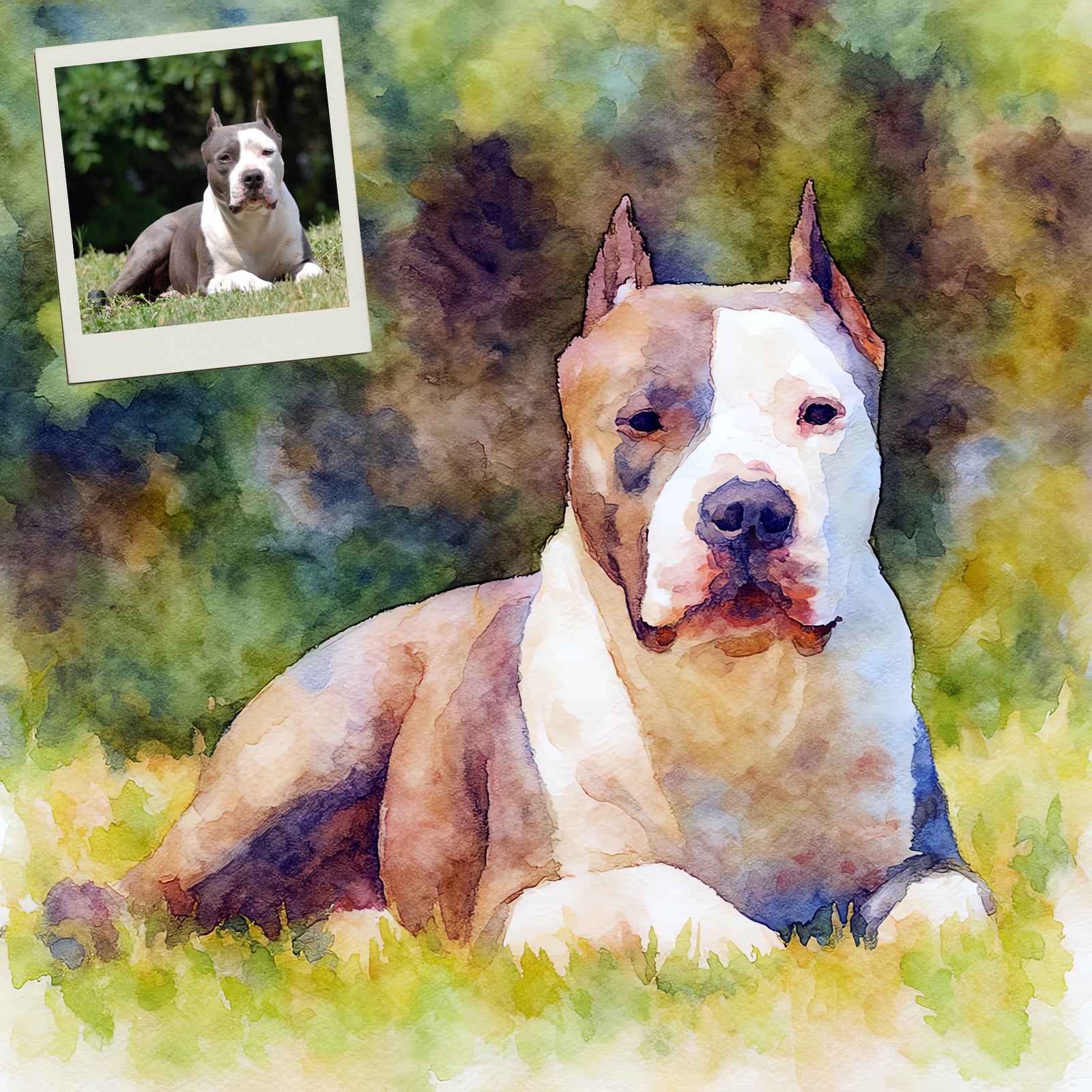 Custom Watercolor Dog Portrait – Personalized Art from Your Photo