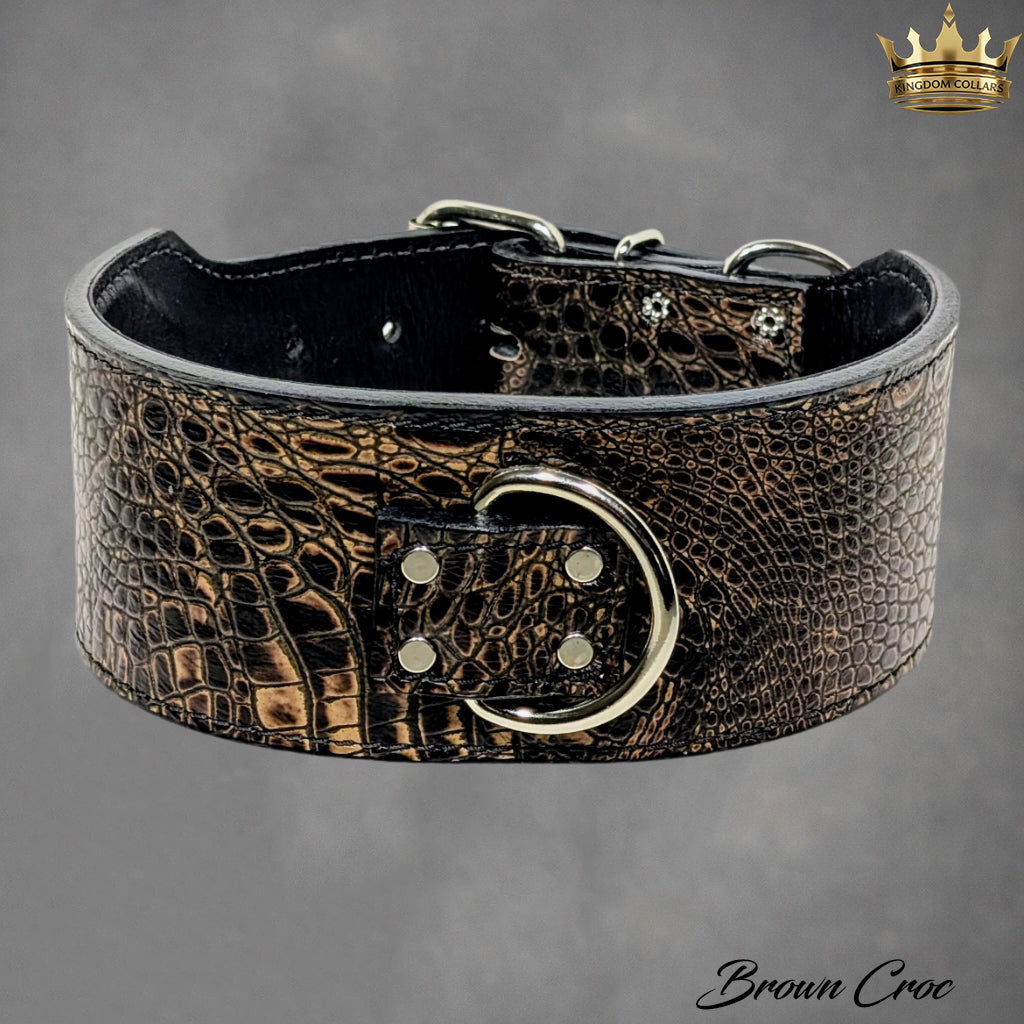 X1 - coleira de cachorro de couro de 3" de largura