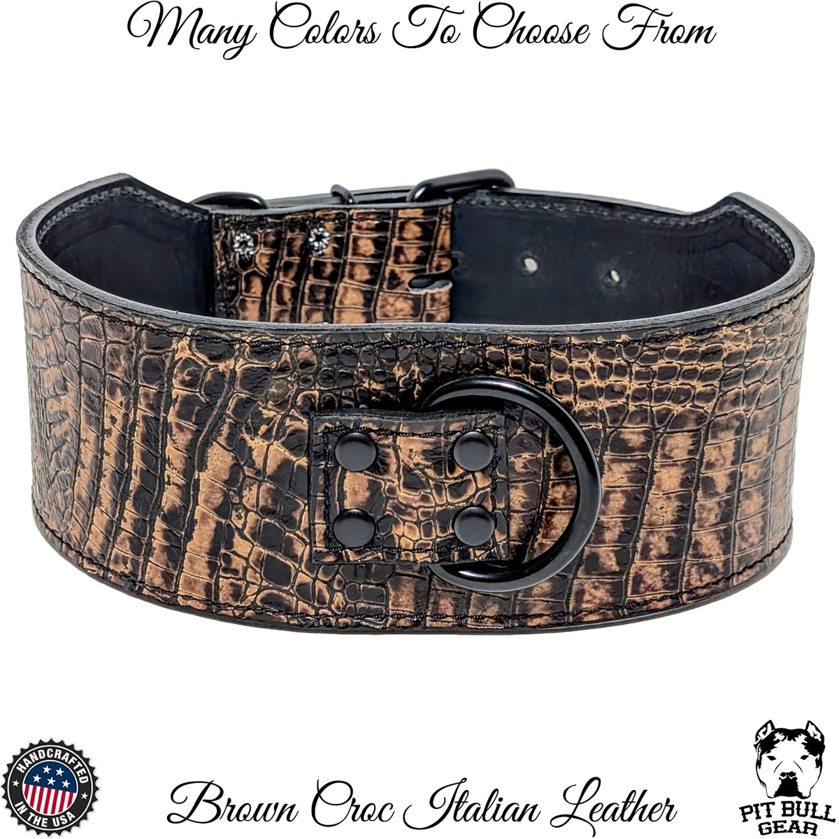 X1 - Collar de cuero para perros de 3" de ancho