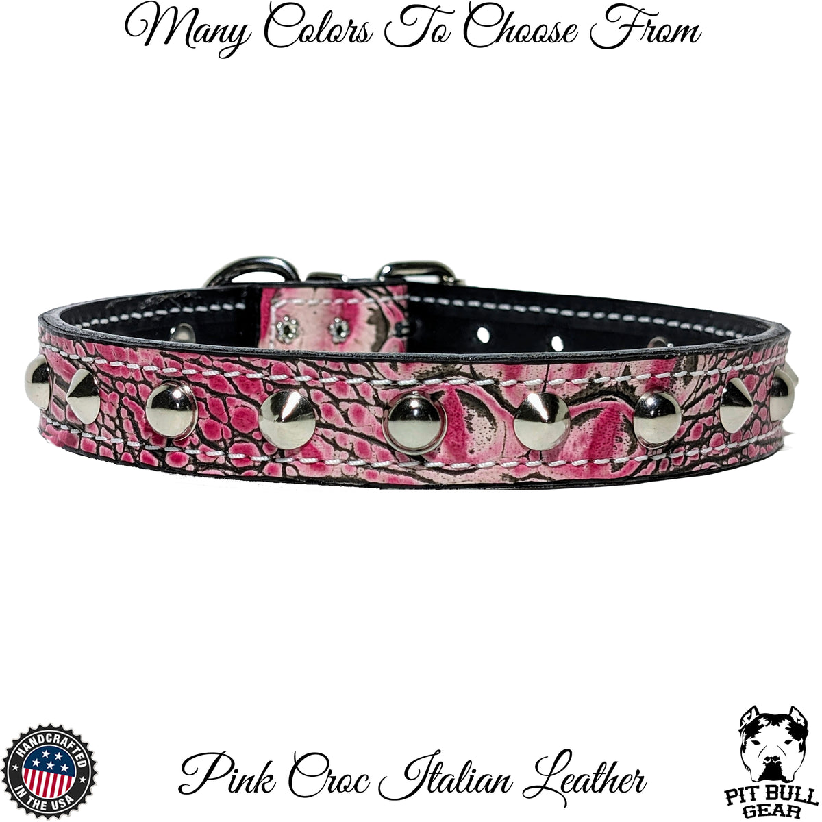 U2 - 1" Wide Studded Leather Dog Collar