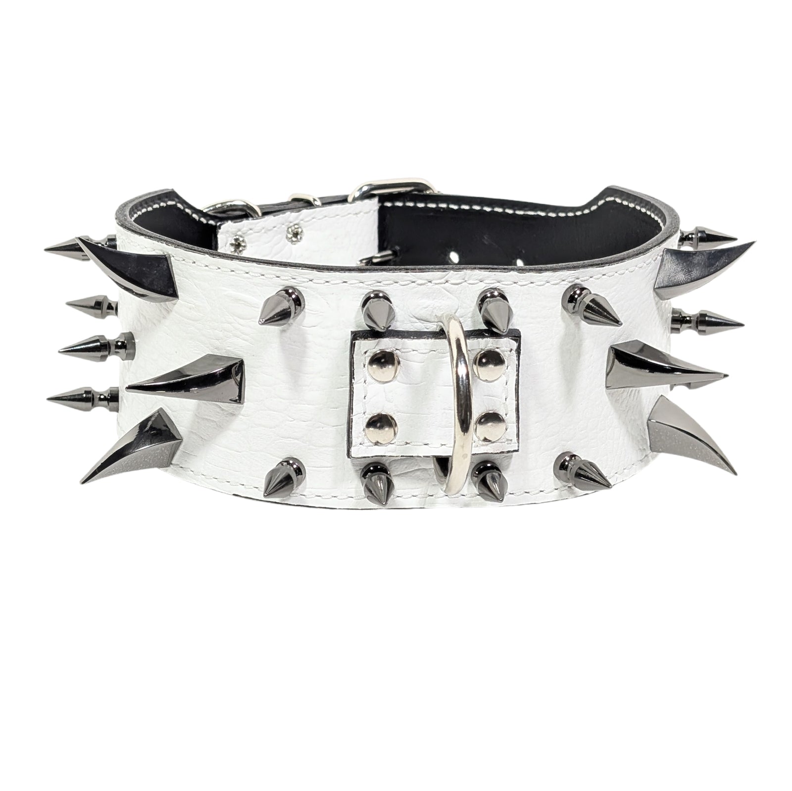 XC30 - 3" Wide Spiked Leather Dog Collar