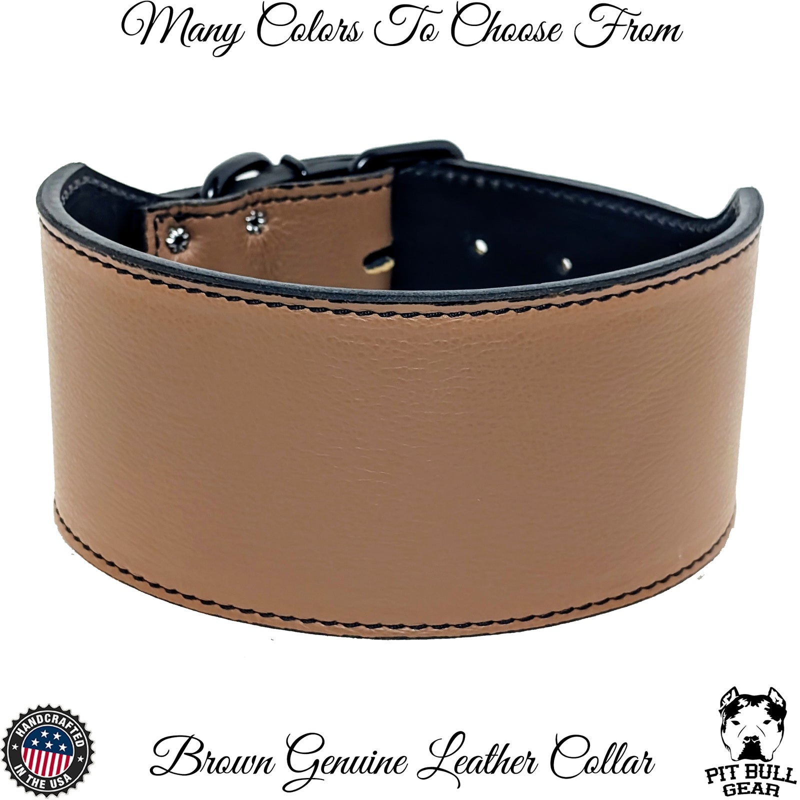 Z1 - Collar de cuero para perros de 3,5" de ancho