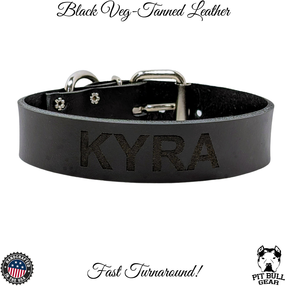 L15 - 1.5" Wide Personalized Leather Dog Collar