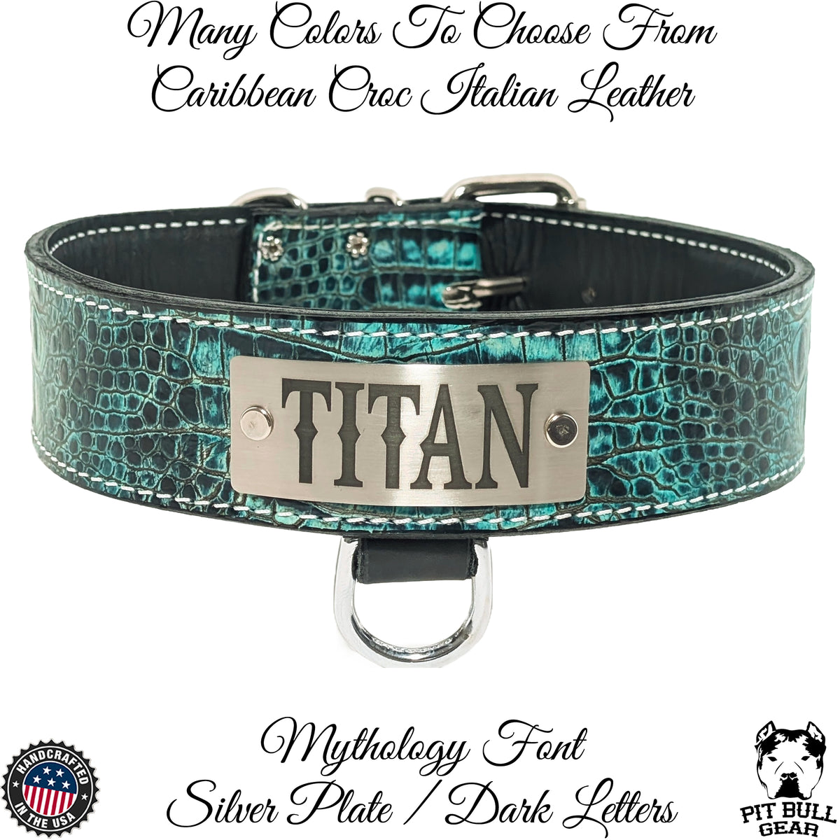 N15 - 2" Wide Personalized Leather Dog Collar