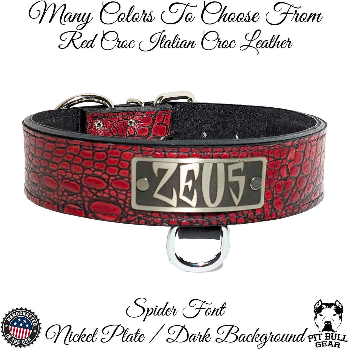 N15 - 2" Wide Personalized Leather Dog Collar