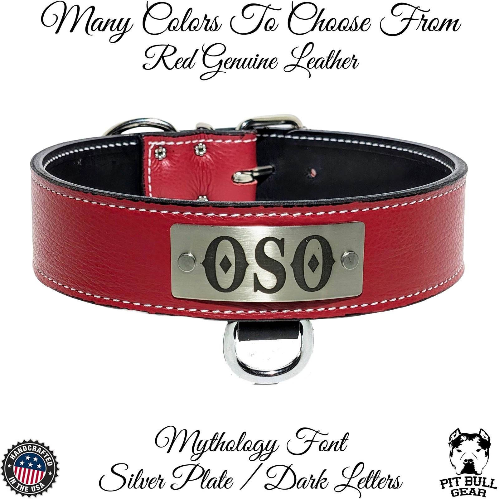N15 - 2" Wide Personalized Leather Dog Collar
