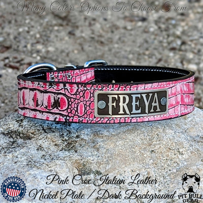 Personalized Leather Dog Collar - 1 1/2" Wide