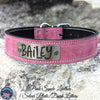 Leather Dog Collar Personalized Name Plate Strong Collar 1.5" - N7
