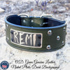 Personalized Leather Studded Dog Collar - 2 1/2" Wide