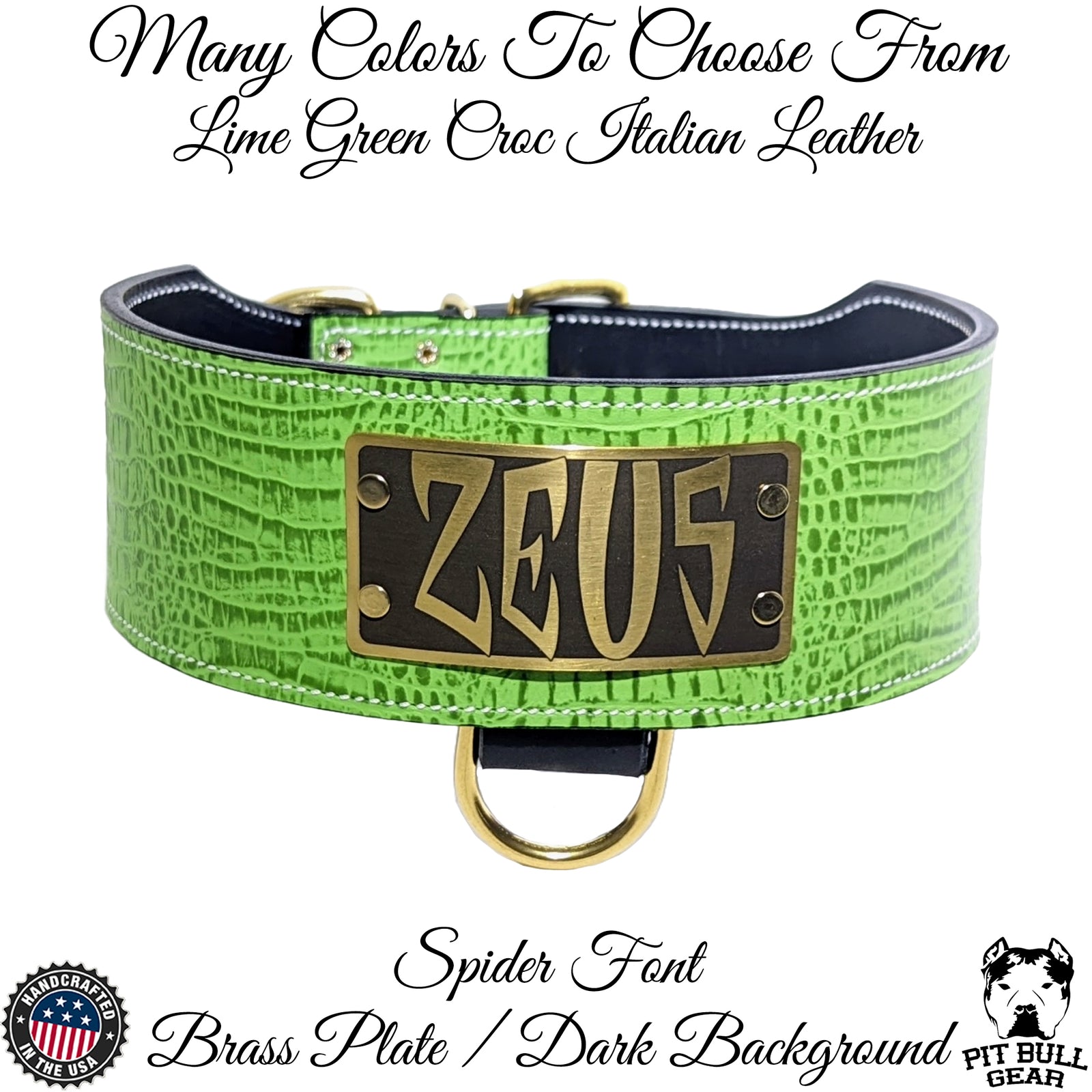 NX5 - 3" Wide Leather Dog Collar with Engraved Name Plate