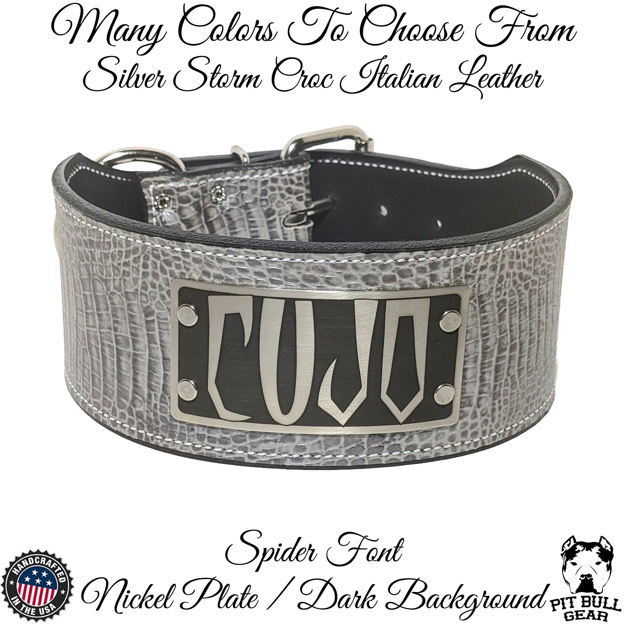 Collar de cuero para perros, collar con placa de identificación personalizada, 3" de ancho - NX5