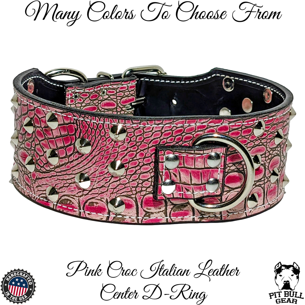 Leather Studded Dog Collar, Custom Made Leather Collar, 3" Wide - X31