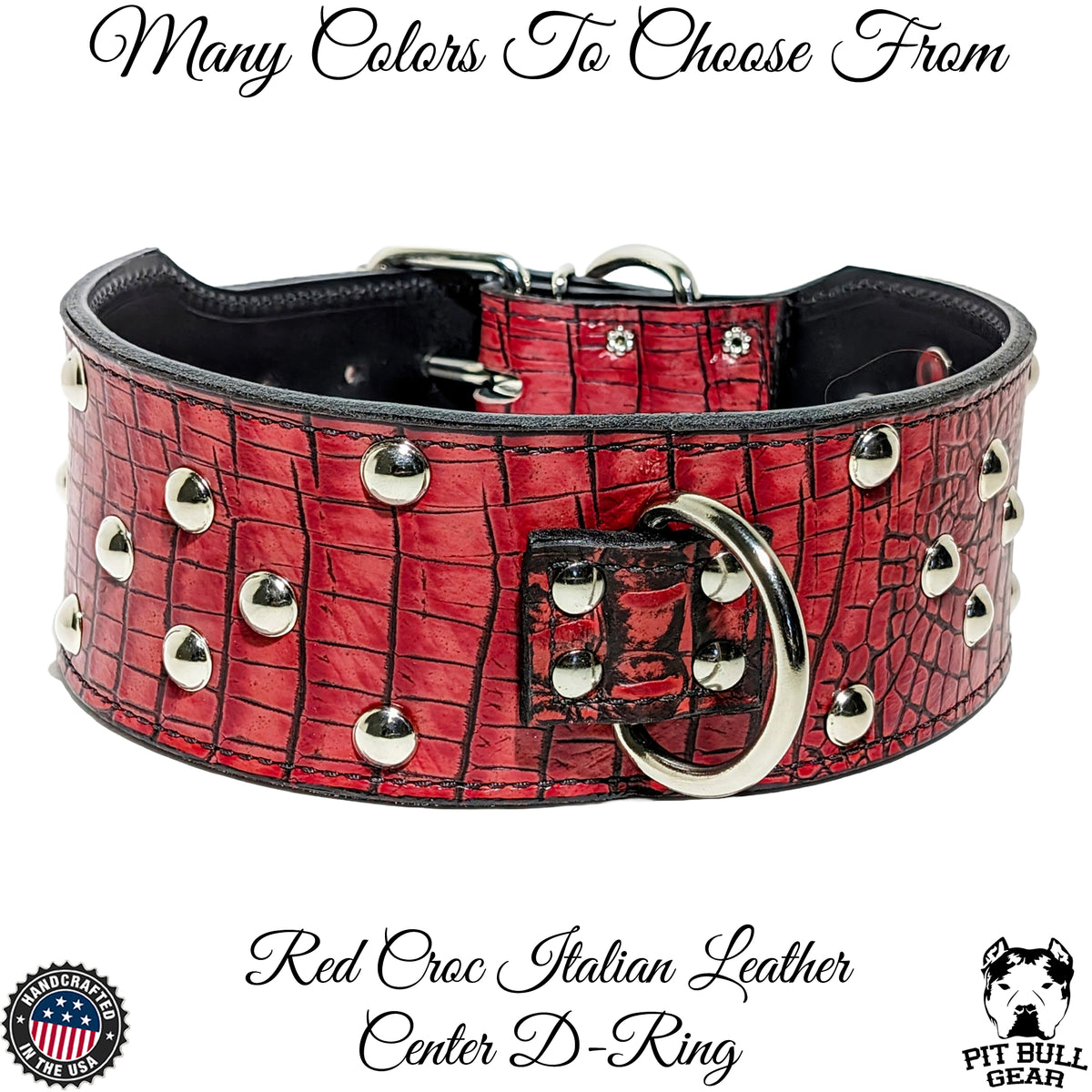 Leather Studded Dog Collar, Leather Collar for Big Dogs, 3&quot; Wide - X38