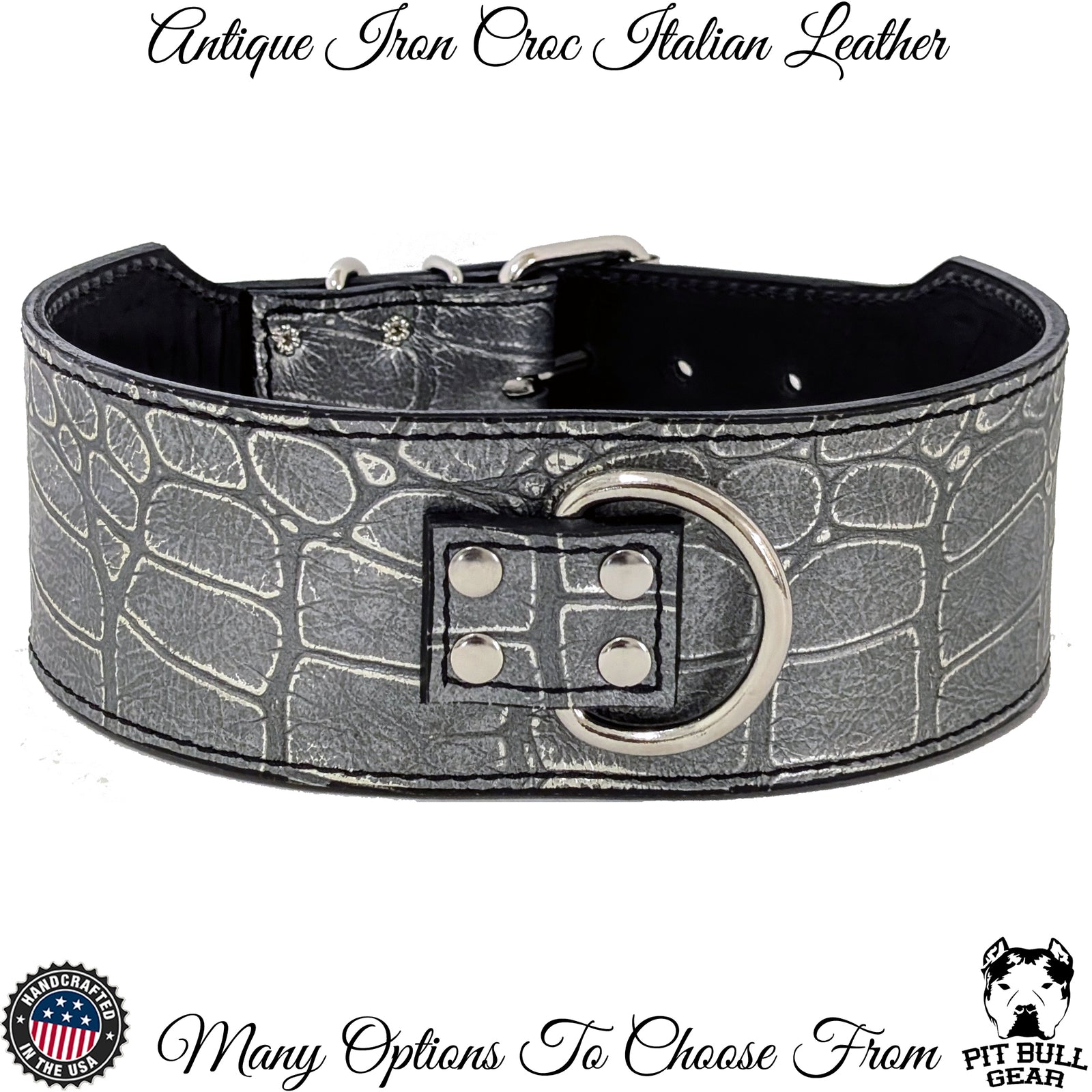 X1 - Collar de cuero para perros de 3" de ancho