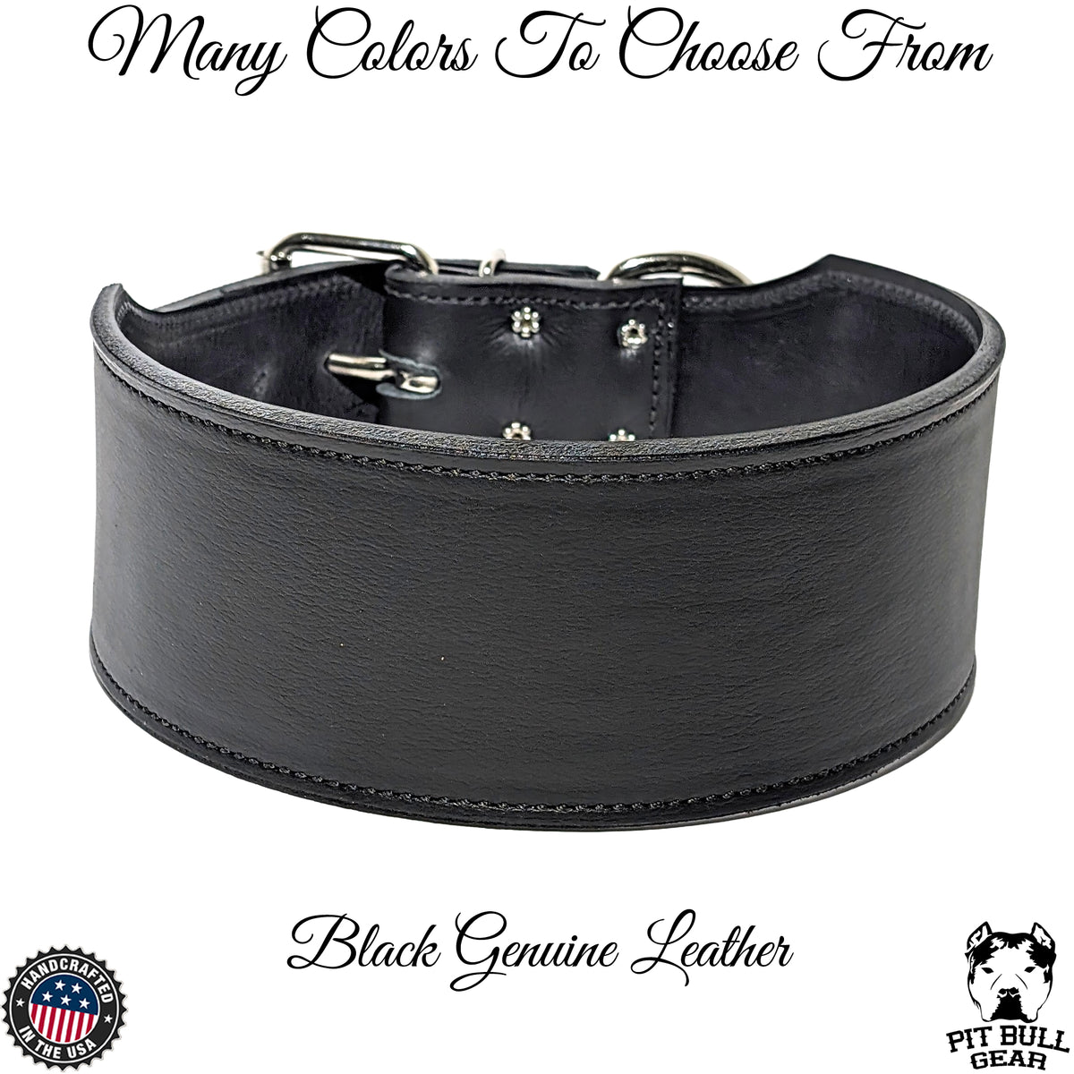 X1 - Collar de cuero para perros de 3" de ancho