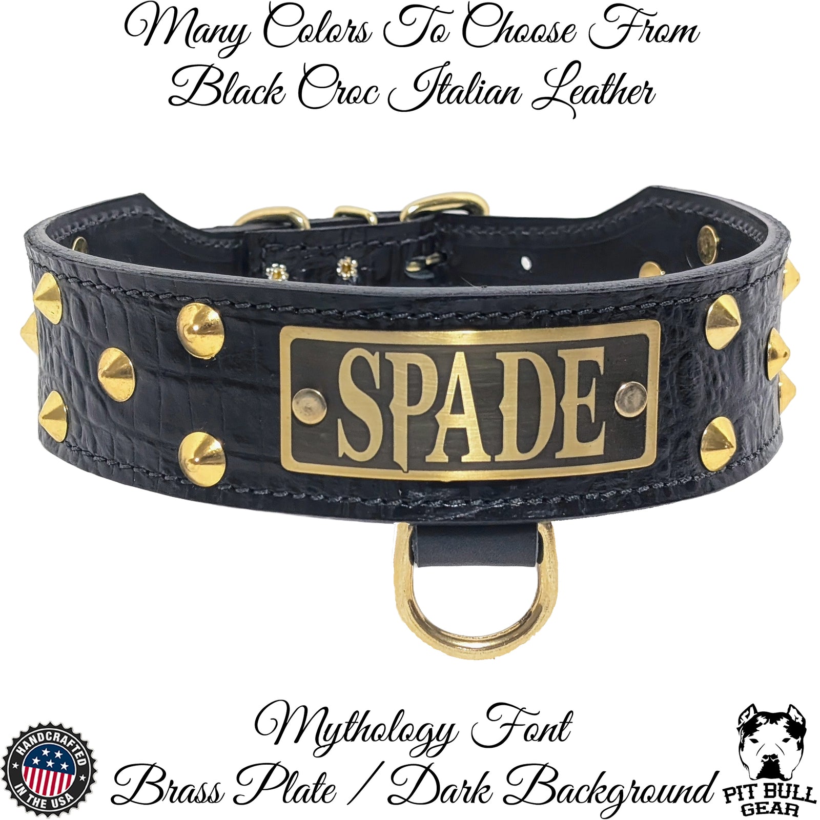 N5 - Tachuelas para placa de identificación de cuero cónico de 2" de ancho para collar de perro