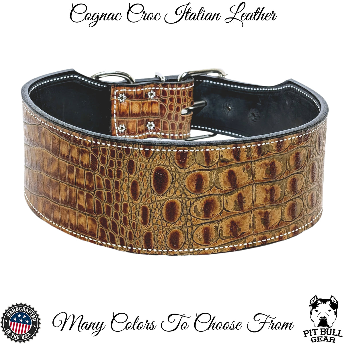 X1 - Collar de cuero para perros de 3" de ancho