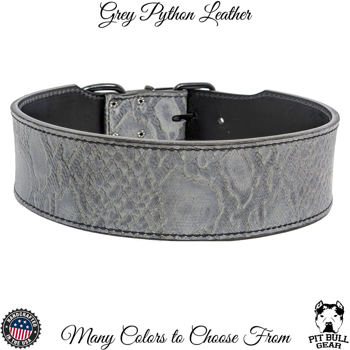 J25 - Collar de cuero para perros de 2,5" de ancho