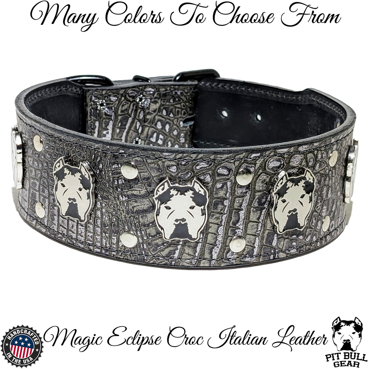 J5 - 2.5&quot; Wide Bully Studded Leather Dog Collar