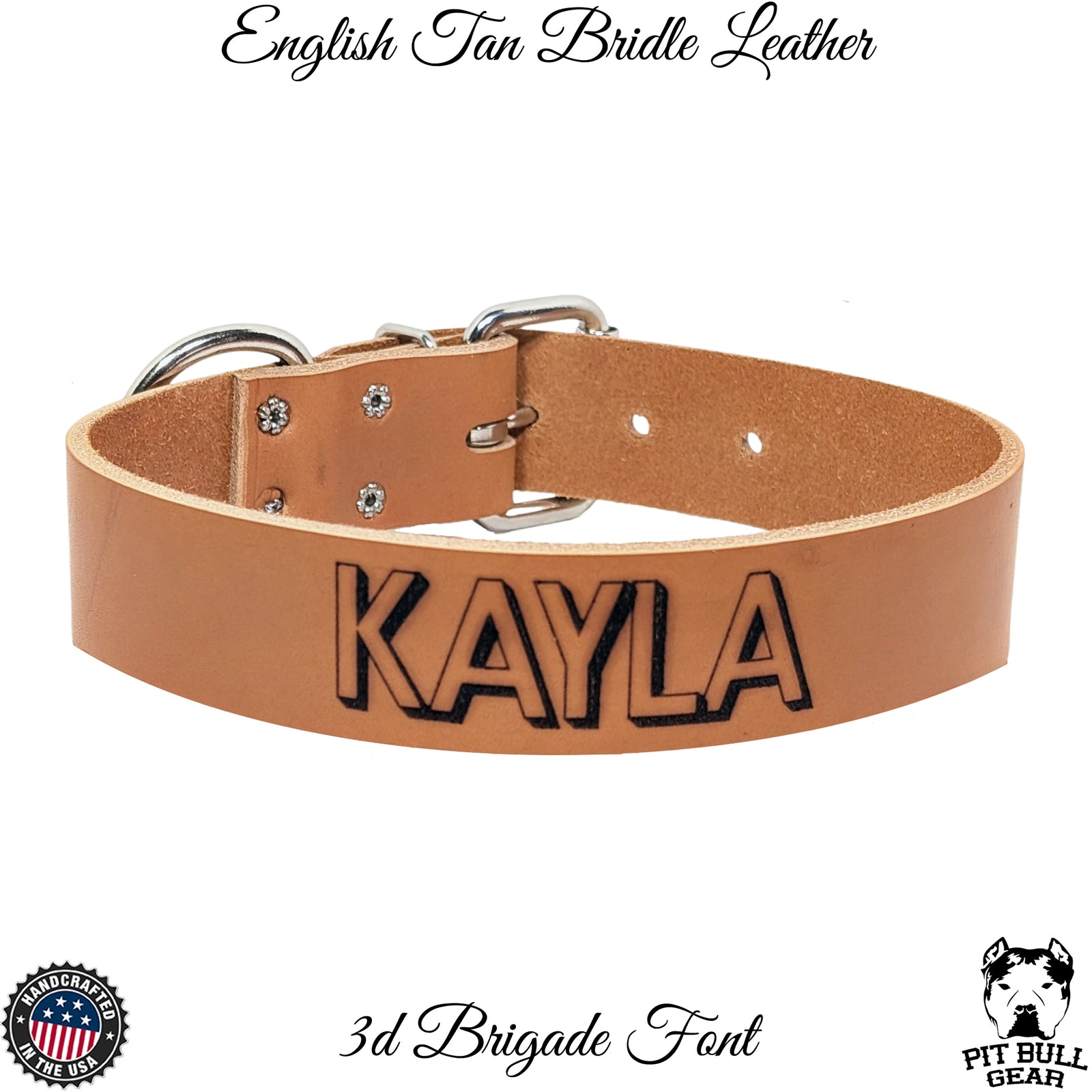 L15 - 1.5" Wide Personalized Leather Dog Collar