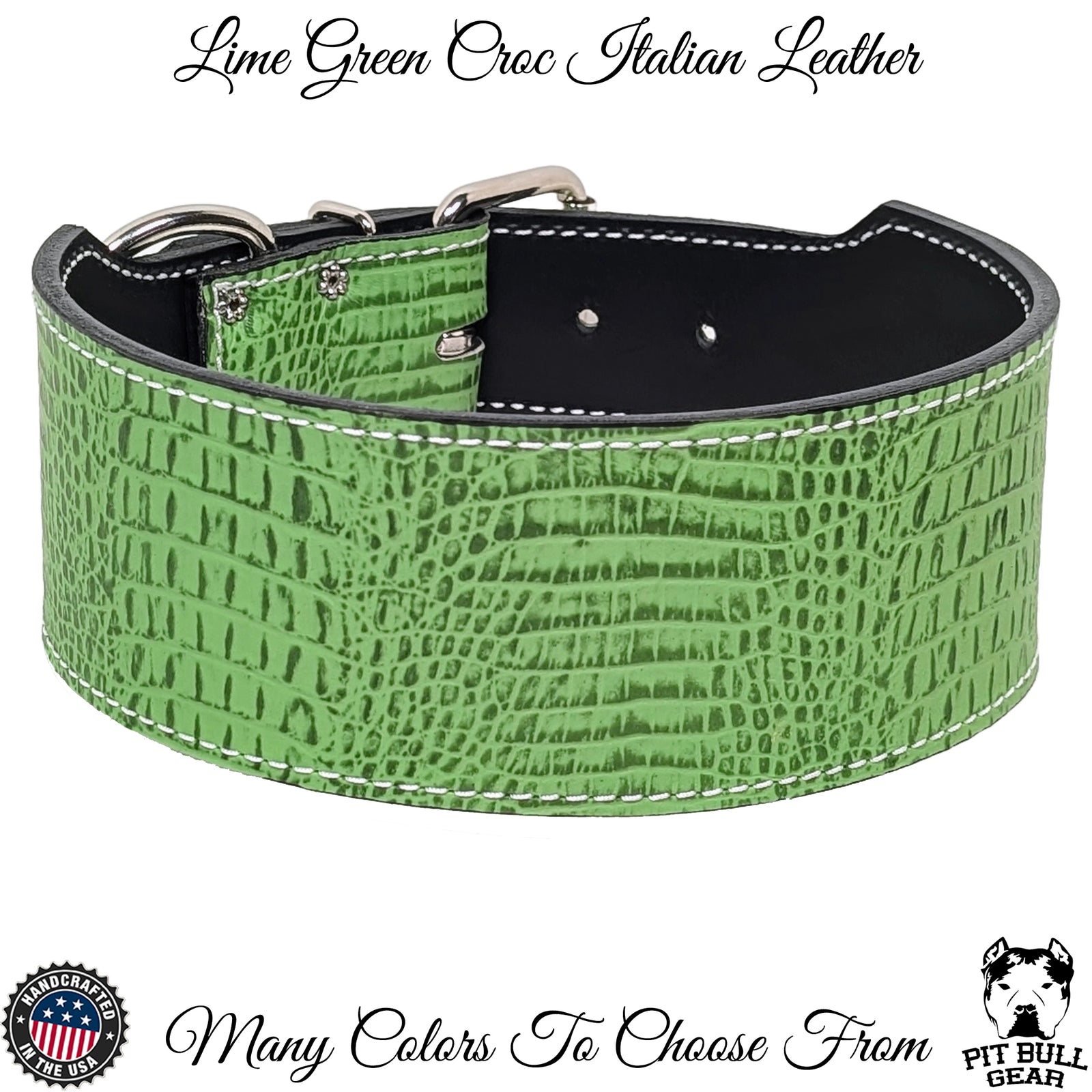 X1 - Collar de cuero para perros de 3" de ancho