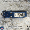 Leather Dog Collar Personalized Name Plate Studded 1.5" Wide - N10