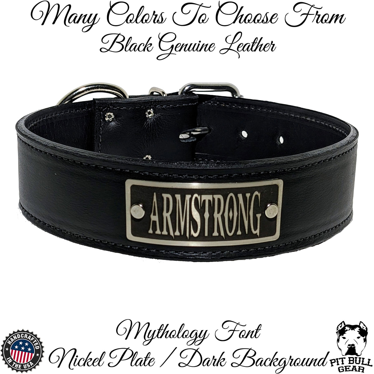 N15 - 2" Wide Personalized Leather Dog Collar