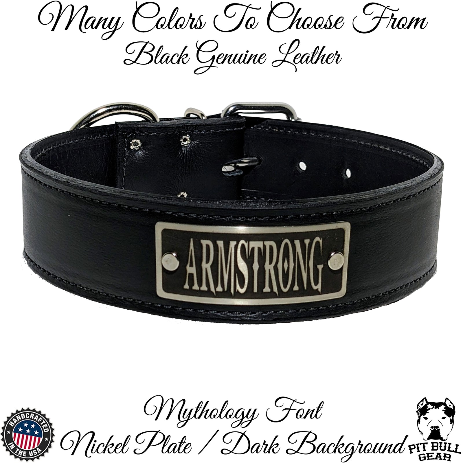 N15 - 2" Wide Personalized Leather Dog Collar