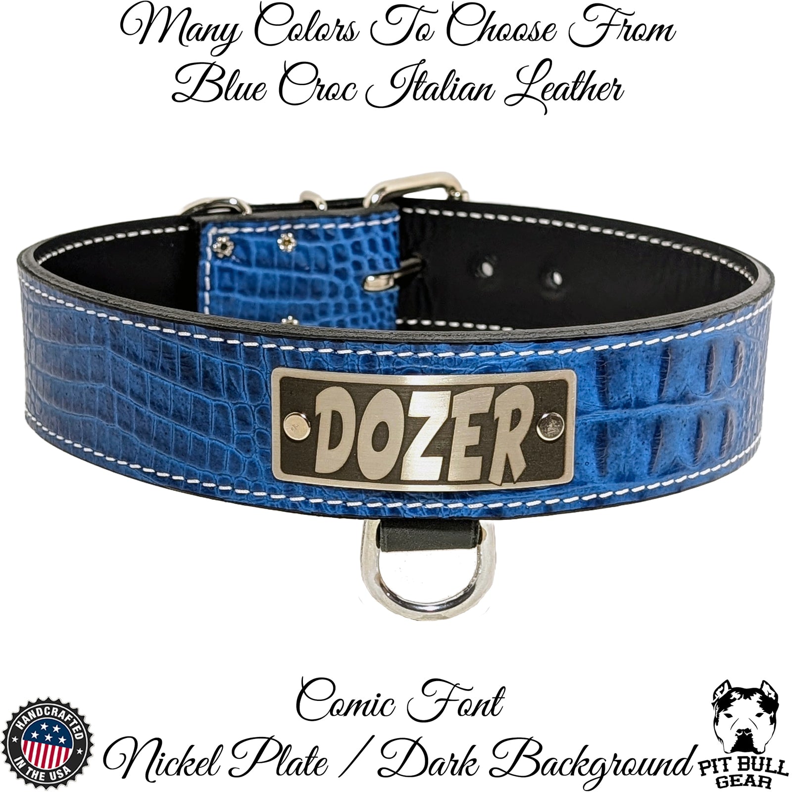 N15 - 2" Wide Personalized Leather Dog Collar