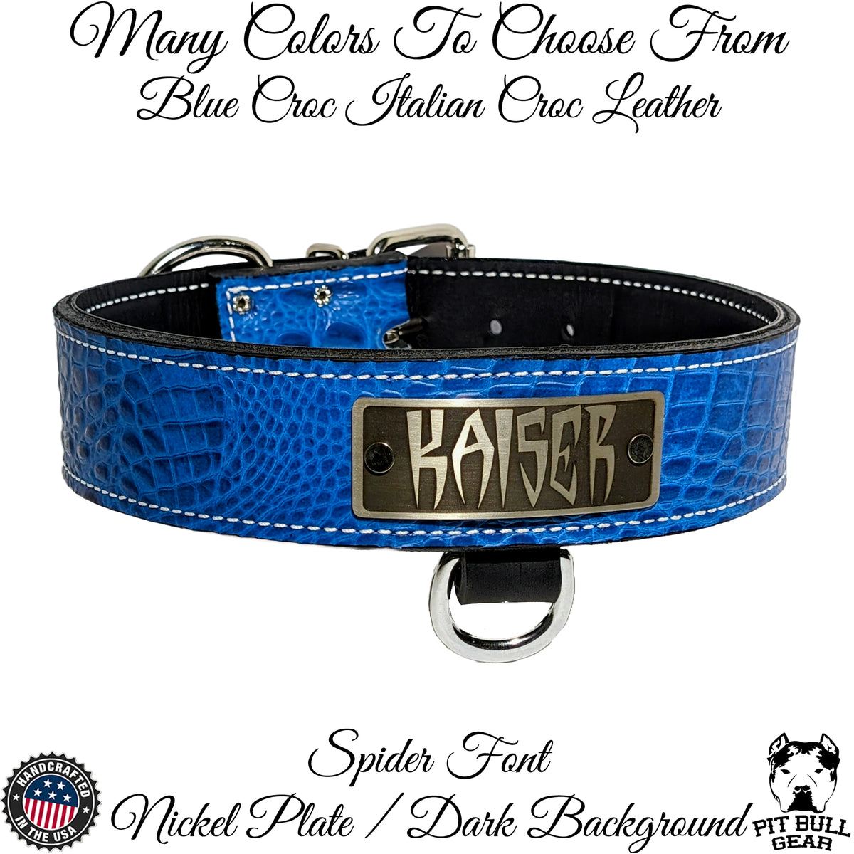 N15 - 2" Wide Personalized Leather Dog Collar