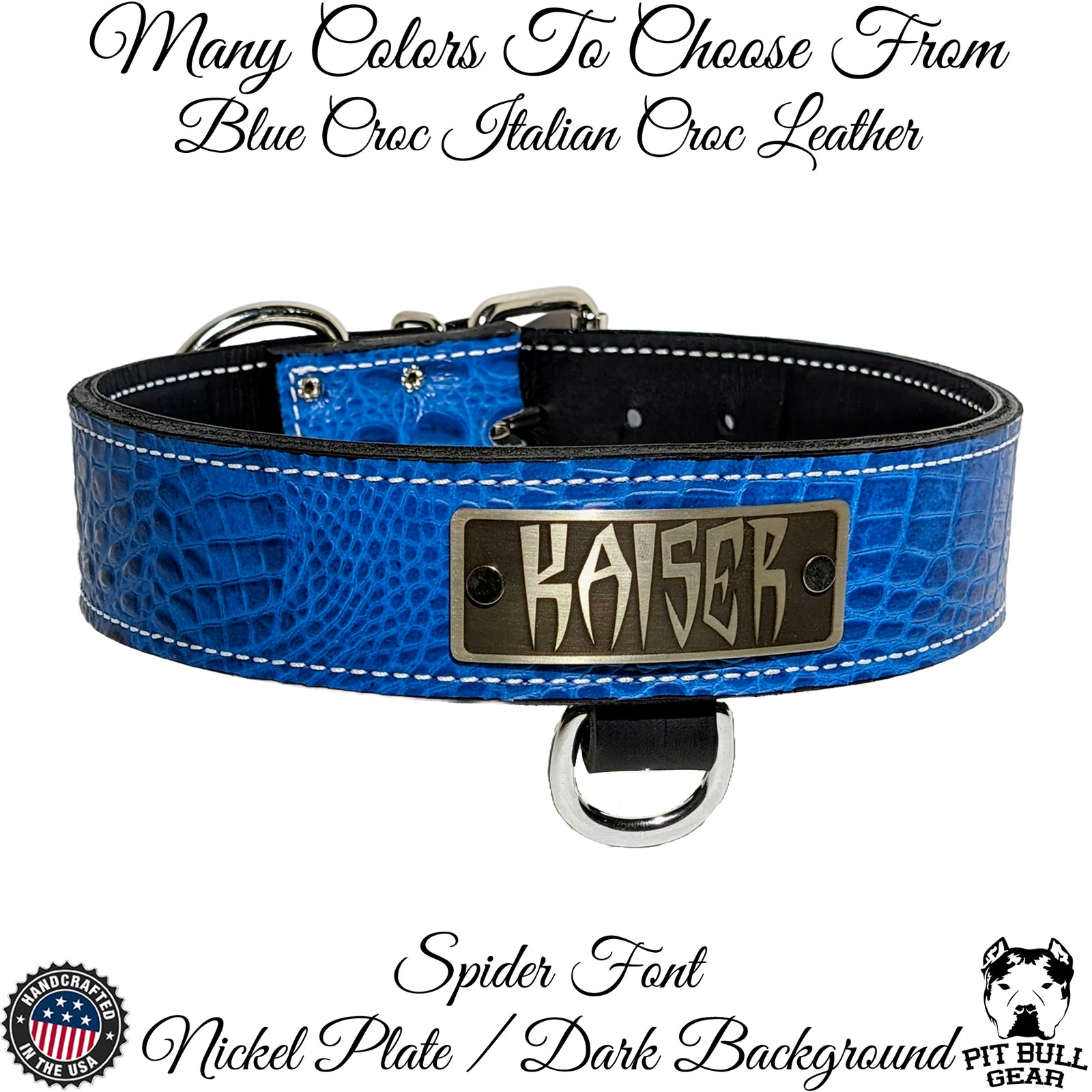 N15 - 2" Wide Personalized Leather Dog Collar