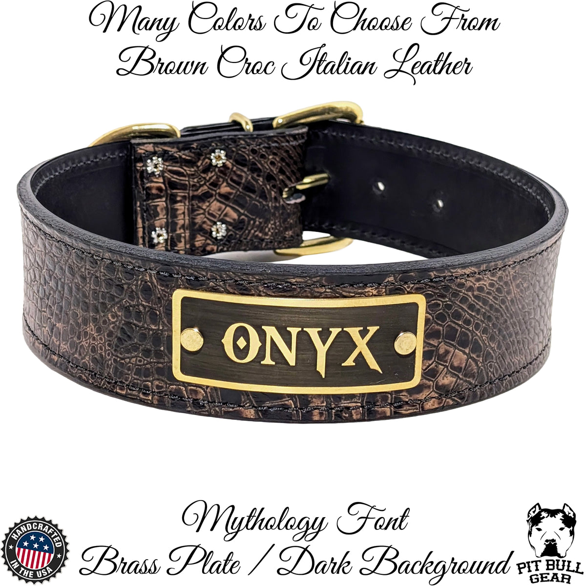 N15 - 2" Wide Personalized Leather Dog Collar