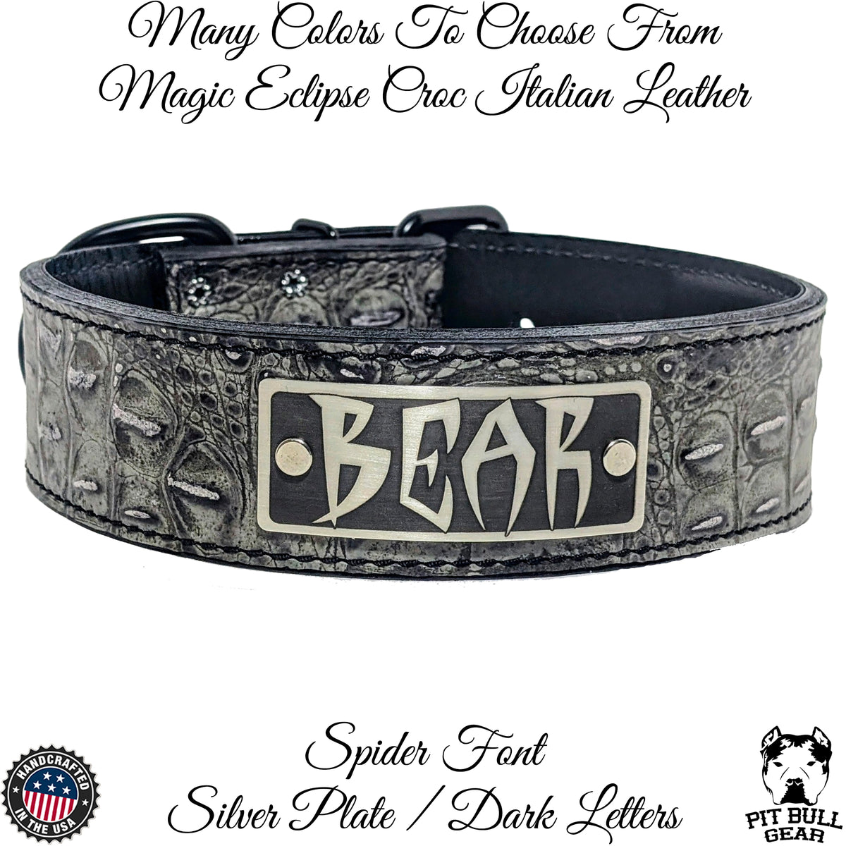 N15 - 2" Wide Personalized Leather Dog Collar