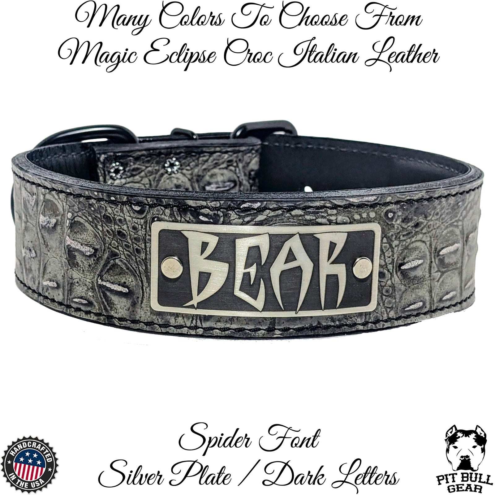 N15 - 2" Wide Personalized Leather Dog Collar