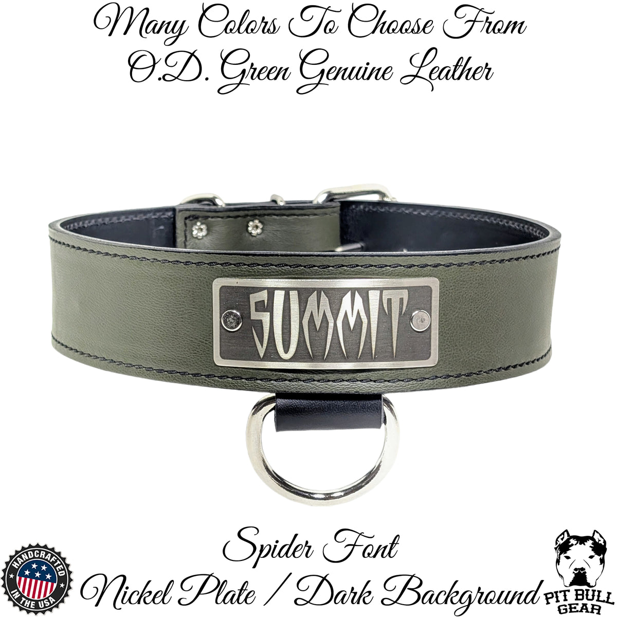 N15 - 2" Wide Personalized Leather Dog Collar