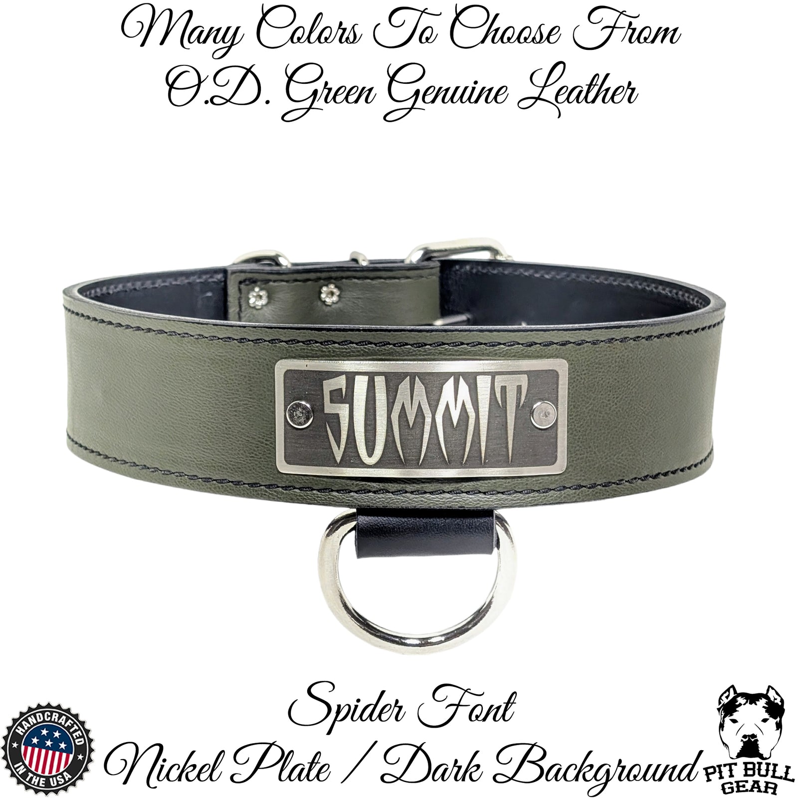 N15 - 2" Wide Personalized Leather Dog Collar