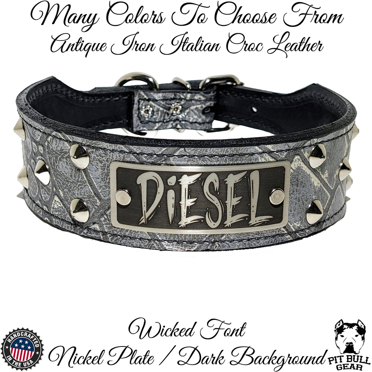 N5 - Tachuelas para placa de identificación de cuero cónico de 2" de ancho para collar de perro