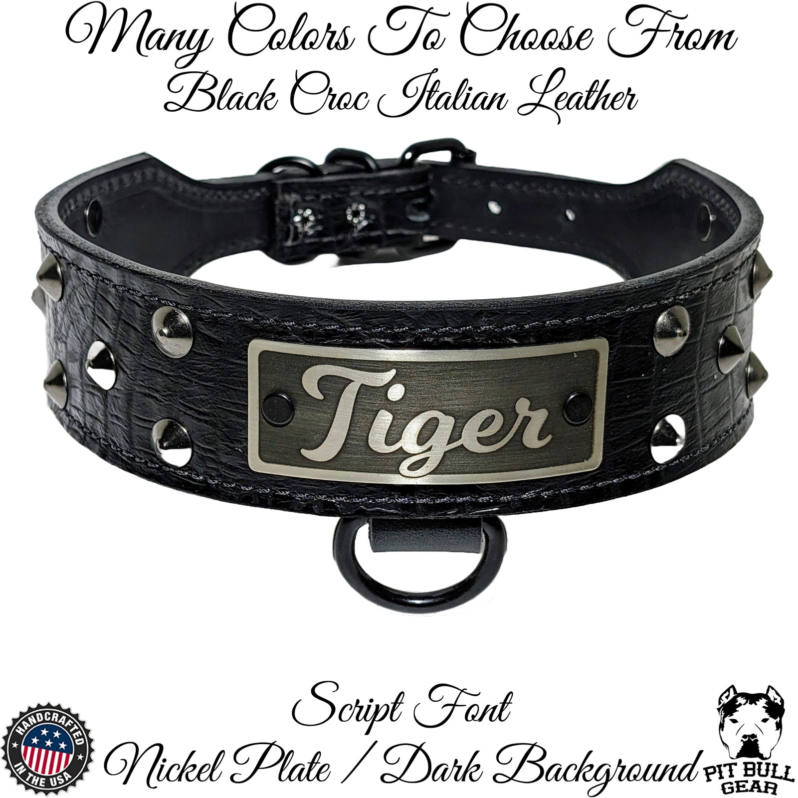 N5 - Tachuelas para placa de identificación de cuero cónico de 2" de ancho para collar de perro