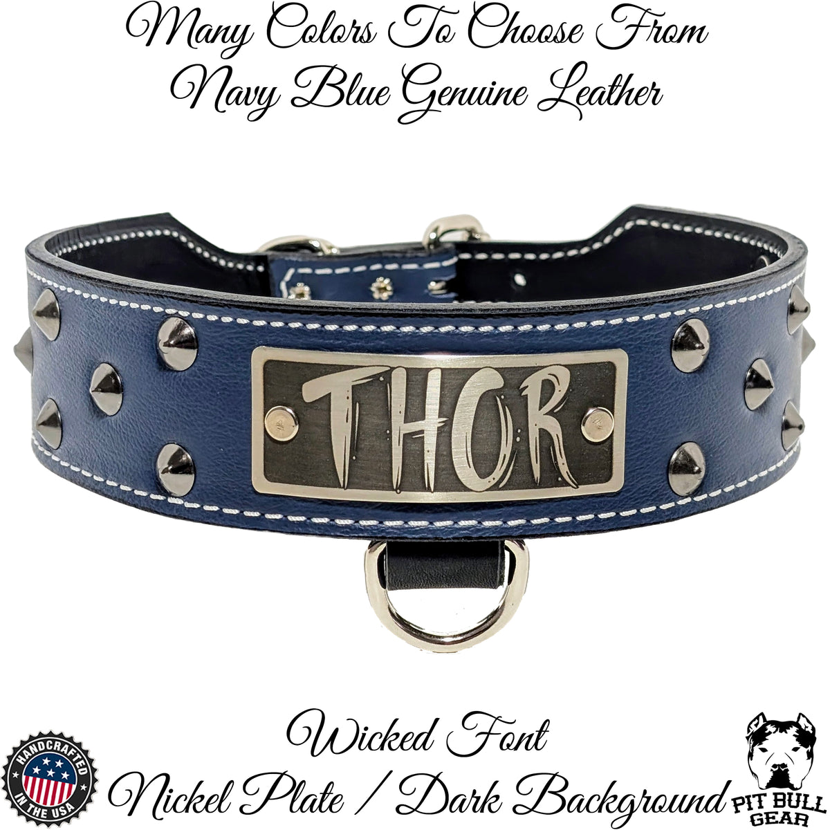 N5 - Tachuelas para placa de identificación de cuero cónico de 2" de ancho para collar de perro