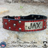 Leather Tapered Dog Collar Name Plate with Studs 2" Wide - N5